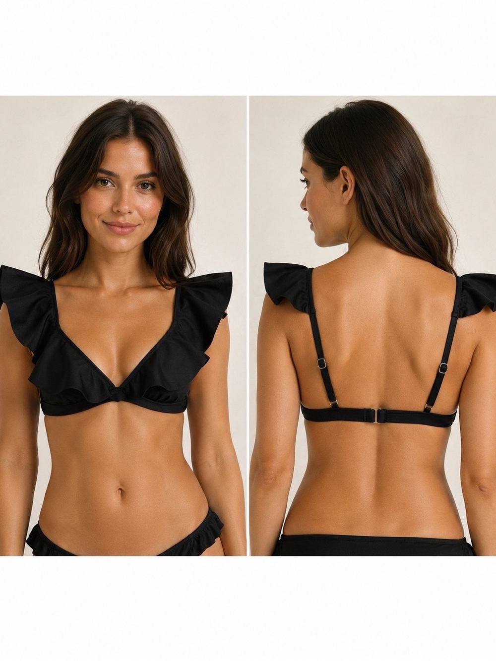 CLEOBELLA Kiersey Black Ruffled Butterfly Bikini Top Adjustable
Ethically Made